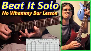 Beat It Solo Guitar Lesson for No Whammy Bar (Van Halen/Michael Jackson)
