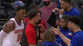 Knicks players trying to take Kevin Knox back after the game 😆