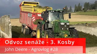 Odvoz senáže 3. kosby 2! - John Deere6195M & Pottinger Europrofi - Agrovlog#28