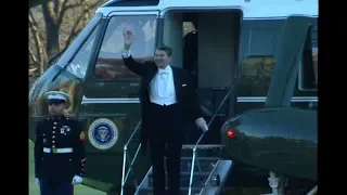 President Reagan's Departure via Marine One Helicopter on January 13, 1989