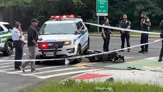 Man riding moped hospitalized after being hit by NYPD cruiser