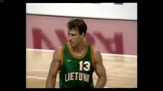 Sarunas Marciulionis 1995 Eurobasket (Group A) Yugoslavia - Lithuania