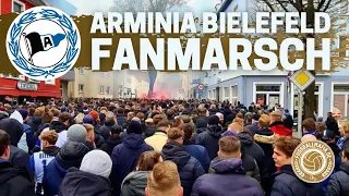 Arminia Bielefeld: FANMARSCH vor dem Spiel gegen Stuttgart (02.04.2022)