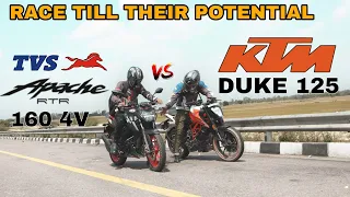 KTM DUKE 125 2ND GEN VS TVS APACHE RTR 160 4V BS6 [ RACE TILL THEIR POTENTIAL ]