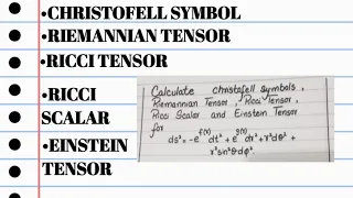 Christofell symbol, Riemannian,Ricci Tensor,Ricci Scalar and Einstein Tensor in urdu|Tensor Calculus