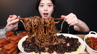 SUB)Jjajangmyeon with Crispy Menbosha, Chinese Food Mukbang ASMR