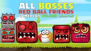 Red Ball 4 - Red Ball Friends - All Bosses Gameplay Volume 1,2,3,4,5