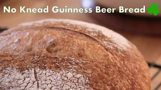 THE EASIEST BREAD TO MAKE! No-Knead Guinness Beer Bread! How to use extra beer!