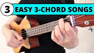 Learn 3 EASY 3 Chord Ukulele Songs! Beginner Tutorial