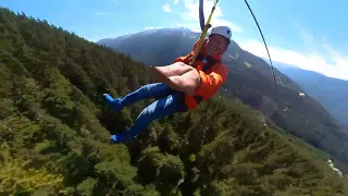 Zipline with Insta 360 One RS in Whistler