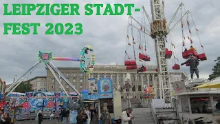 Leipziger Stadtfest 2023: Impressionen von den Fahrgeschäften, den "Firebirds" und der Lichtshow