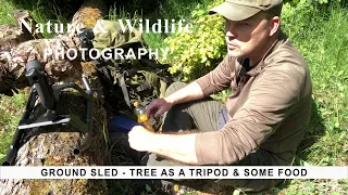 Ground Sled Tree as a tripod & some food