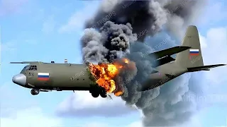 1 MINUTE AGO! A Russian C-130 plane carrying ammunition to Albania was shot down by a Ukrainian miss