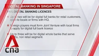 Singapore's central bank to issue up to five digital bank licences