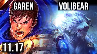 GAREN vs VOLIBEAR (TOP) | 2.0M mastery, 8/1/3, 300+ games, Dominating | NA Diamond | v11.17