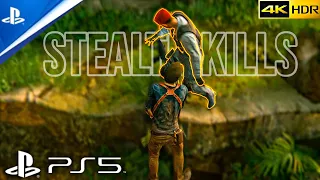 Uncharted 4 PS5 stealth kills Gameplay 4K HDR 60FPS | LEGACY OF THIEVES GAMEPLAY