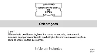 CCB - Culto online 10/05/2020 18:00 horas