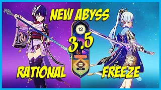 NEW ABYSS 3.5 First Clear: C0 Raiden National & C0 Ayaka-Shenhe Freeze FLOOR 12 | Genshin Impact