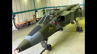 Former RAF Jaguar GR1 Aircraft XX747 restoration in the Paint Shop