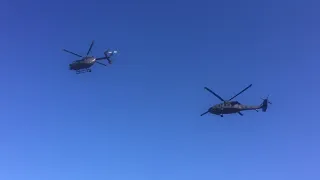 Blackhawk and Lakota helicopter flyby at Arkansas State football game