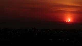 Annular solar eclipse of June 10, 2021. 4k view from Hamilton, over the lake Ontario.