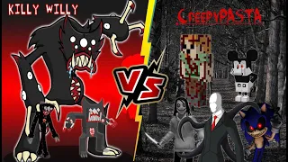 TEAM Killy Willy VS Creepypasta Legends [Minecraft PE]