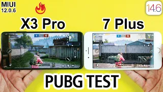 Poco X3 Pro vs iPhone 7 Plus PUBG MOBILE TEST - Miui 12.0.6 vs IOS 14.6 PUBG TEST😱