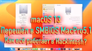 КАК ВСË РАБОТАЕТ В SMBIOS MAC PRO 5,1 / MACOS 13 VENTURA / HACKINTOSH! - ALEXEY BORONENKOV