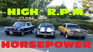 HIGH RPM, HORSEPOWER FOR THIS COLLECTION. 69 RoadRunner, 67 Camaro, 66 Mustang GT and 2013 Boss 302