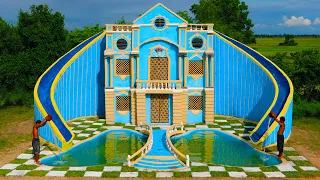 [Full Video] Build Two Story Classic Mud Villa, Twin Water Slide & Swimming Pool By Ancient Skills