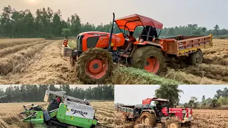 Genius Harvester | Swaraj 855 Fe 4wd Vs Kubota 5502 4wd tractors stuck in mud trolley