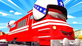 Troy le Train -  Le TRAIN CASCADEUR - La Ville des Voitures 🚓 🚒 Dessin animé Trains