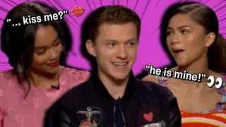 tom holland flirting with everyone for 12.5 minutes straight