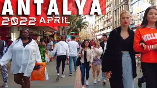 ANTALYA  APRİL WALKİNG TOUR ! ANTALYA TURKEY TRAVEL ANTALYA HOLİDAY ! 4K VİDEO