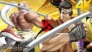 Samurai Shodown - Genjuro Kibagami vs Jubei Yagyu Level 5 AI Versus Gameplay | Samurai Spirits