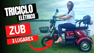 Triciclo Elétrico ZUB 2 e 3 Lugares Elétrico/Motorizado