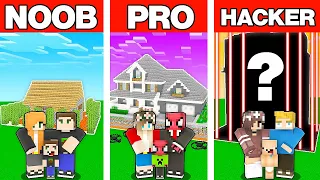 NOOB VS PRO VS HACKER EN GÜVENLİ AİLE EVİ YAPI KAPIŞMASI - Minecraft