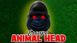 [🦍NEW] ESCAPE ANIMAL HEAD ОГРОМНАЯ ГОЛОВА ГОРИЛЛЫ ГОНИТСЯ ЗА МНОЙ EVIL  GORILLA SCARY Roblox