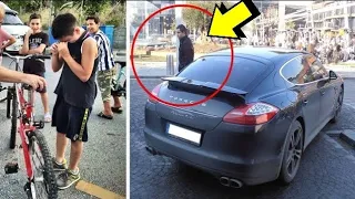 Парень "влетел" на велике в Porsche... То, что сделал владелец машины всех УДИВИЛО!