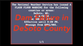 EAS Reenactment Mock: DeSoto County, MS Dam Failure - 03/16/2020