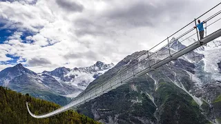 The Longest Single Span Pedestrian Bridge in the World: Charles Kuonen Suspension Bridge