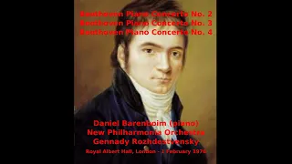 Beethoven Piano Concertos Nos 2, 3 and 4 (Barenboim) - New Philharmonia - Rozhdestvensky (RAH, 1976)