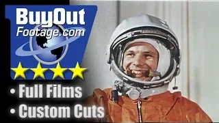 Yuri Gagarin - First Man in Space 1961 Stock Video b-roll