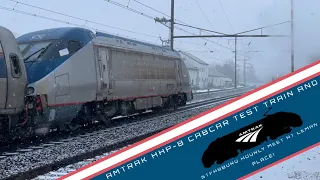 Snow Steam & Suprises in Dutch Country! Amtrak HHP-8 Cabcar Meets Strasburg #475!