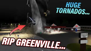 HUGE TORNADOS DESTROY GREENVILLE!! || ROBLOX - Greenville