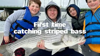 Experience catching striped bass for the first time for everyone in Long Island waters