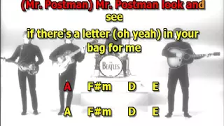 Please Mr Postman Beatles best karaoke instrumental lyrics chords cover