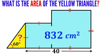 Can you find the area of the Yellow triangle? | Squares | (Step-by-step explanation) | #math #maths