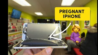 This iPhone was about to blow up 💥She came in right time to repair before exploded😱 #apple #iphone