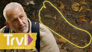 Russell Uncovers Potential Bigfoot Footprint | Expedition Bigfoot | Travel Channel